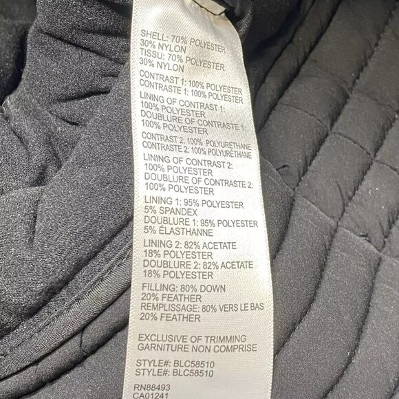 NEW BLANC NOIR Womens Jacket Ink Blue Size S Moto Aviator Puffer Full Zip Down - Picture 11 of 11